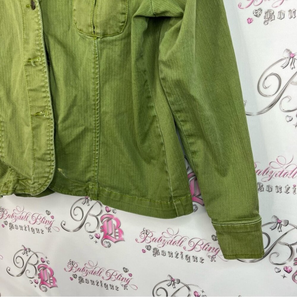 Cornell tradine jacket button up coat Olive Green Women's Blazer - Picture 3 of 9